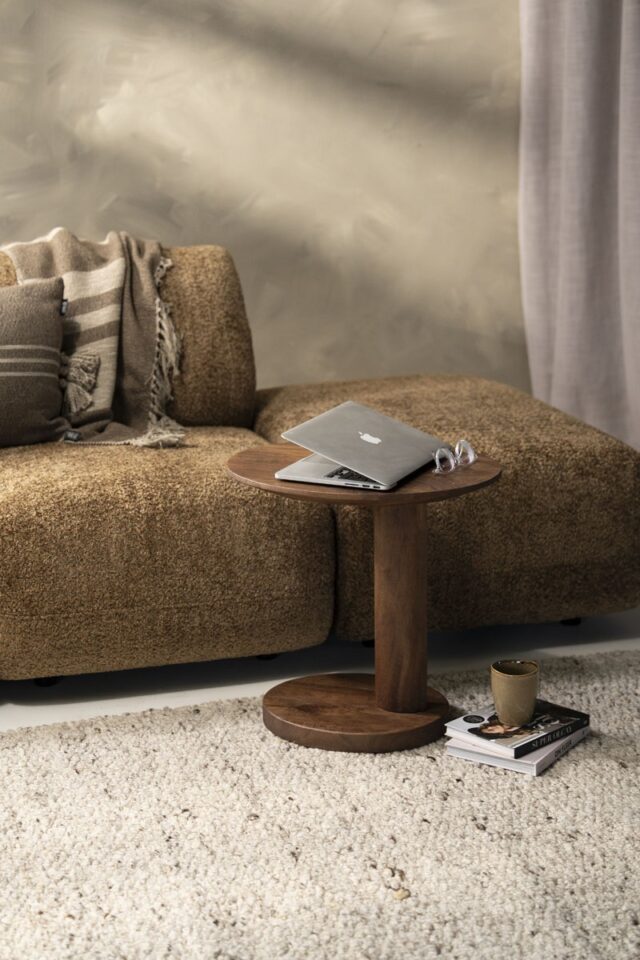 Eleonora bijzettafel Novia 50x40x50 cm mangohout lichtbruin