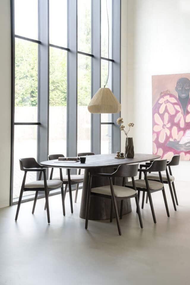 Eleonora eettafel Aron ovaal mangohout bruin