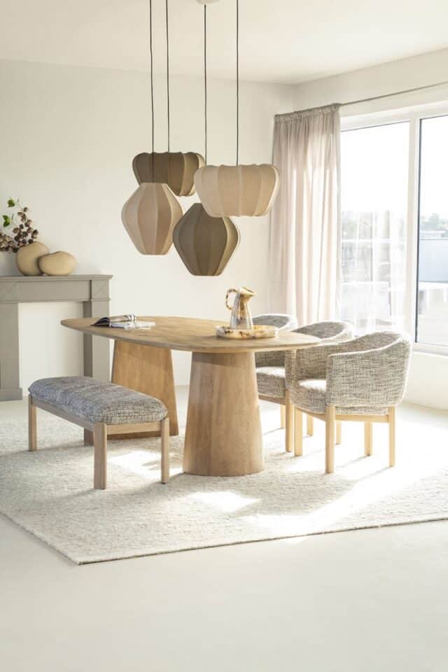 Eleonora eettafel Lune 300x105x77 cm mangohout naturel