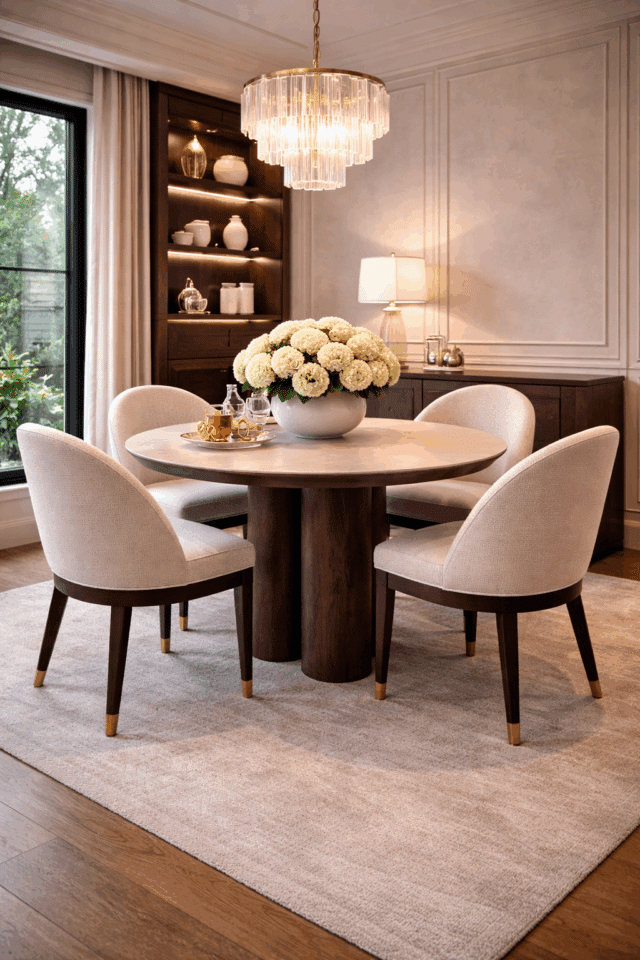 Richmond Interiors eettafel Ritz 120 cm travertin