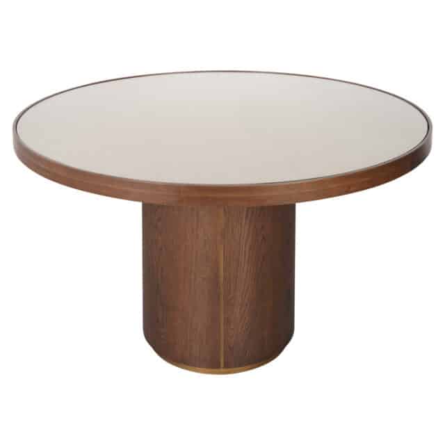 Richmond Interiors eettafel Willox 130 cm rond linnen glas