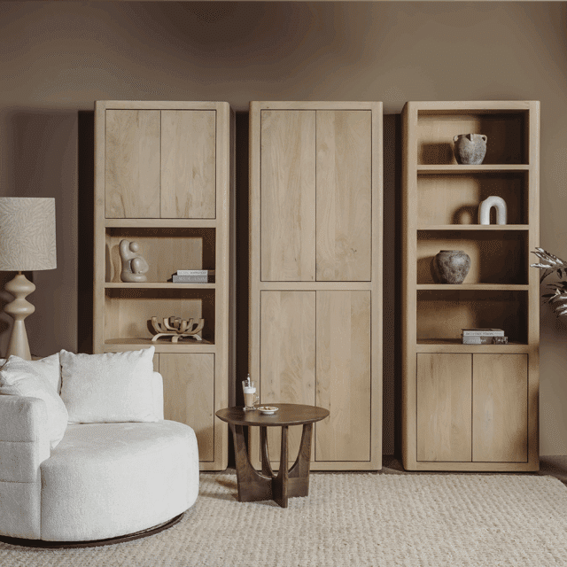 Tower Living opbergkast Tenna 80x45x220 cm 4 deurs mangohout naturel