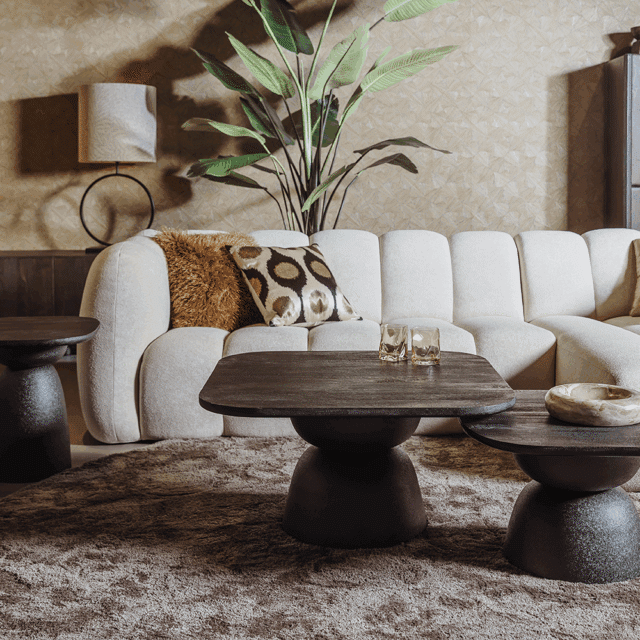 Tower Living salontafel Barza 80x80x42 cm mangohout zwart