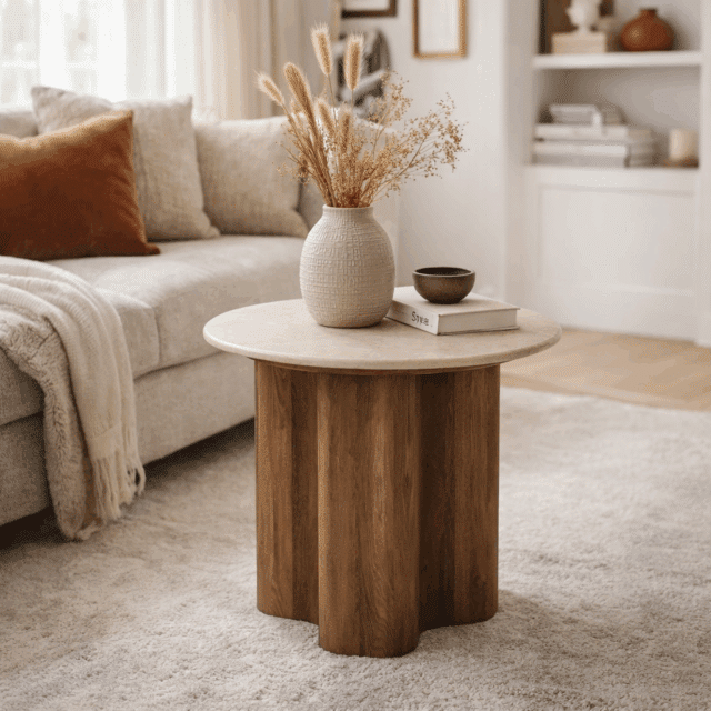 Eleonora bijzettafel Bodhi 50x50x45 cm marmer