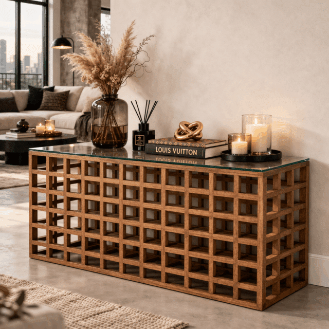 Eleonora sidetable Heras 140x40x76 cm glas