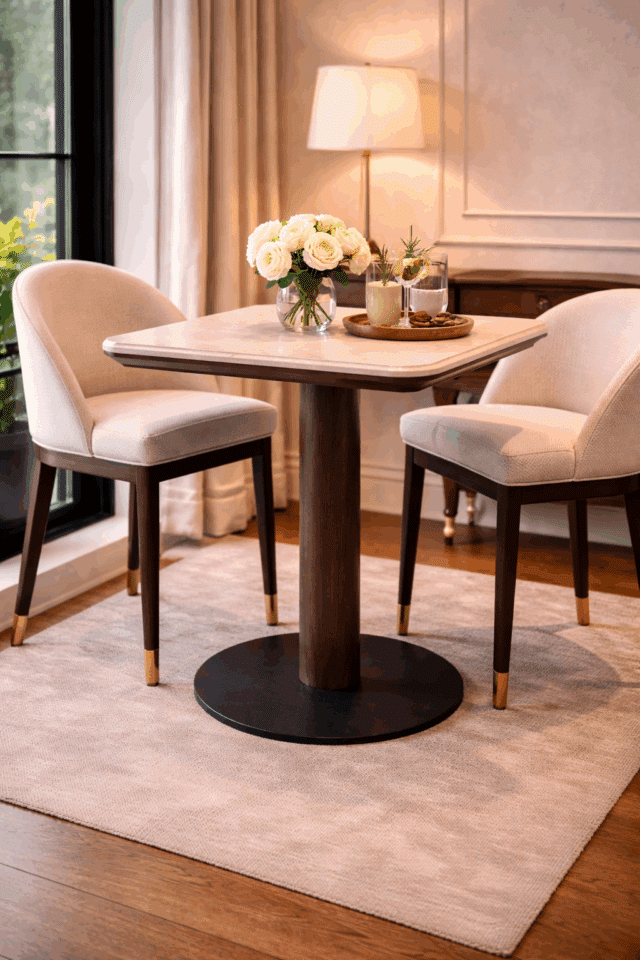 Richmond Interiors Bistrotafel Ritz 75 Cm Vierkant Travertin