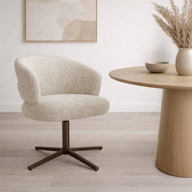 Livingfurn eetkamerstoel Blake draaibaar beige