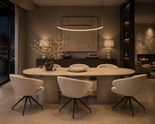 Richmond interiors eetkamerstoel Milly draaibaar met arm biscotti