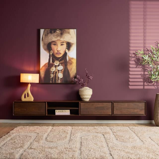 Starfurn Zwevend tv meubel Ambiance Bruin Mangohout 280 cm