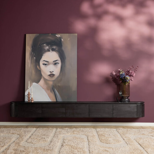 Starfurn tv meubel Excellent zwart 280x35x30 cm mangohout