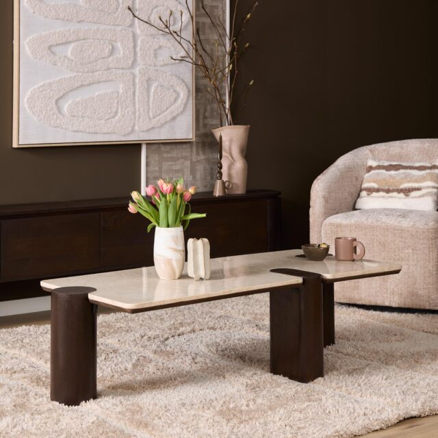 Starfurn Salontafel Maeve Bruin Marmer 128 cm