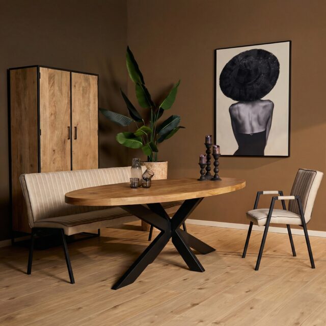 Starfurn Ovale eettafel Dakota Naturel Mangohout 160 cm