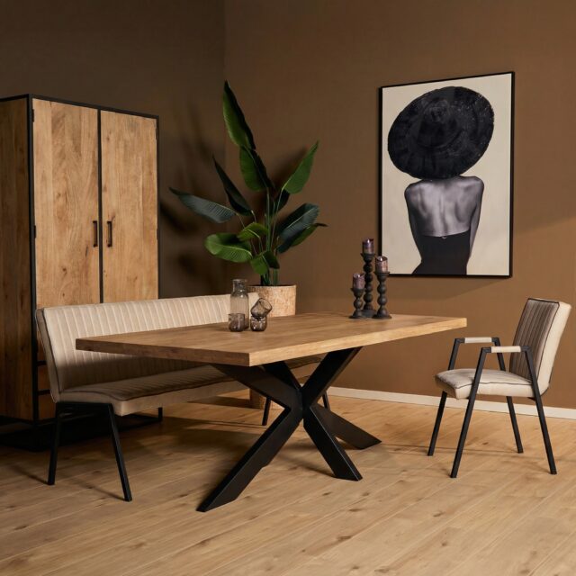 Starfurn Rechthoekige eettafel Dakota Naturel Mangohout 160 cm
