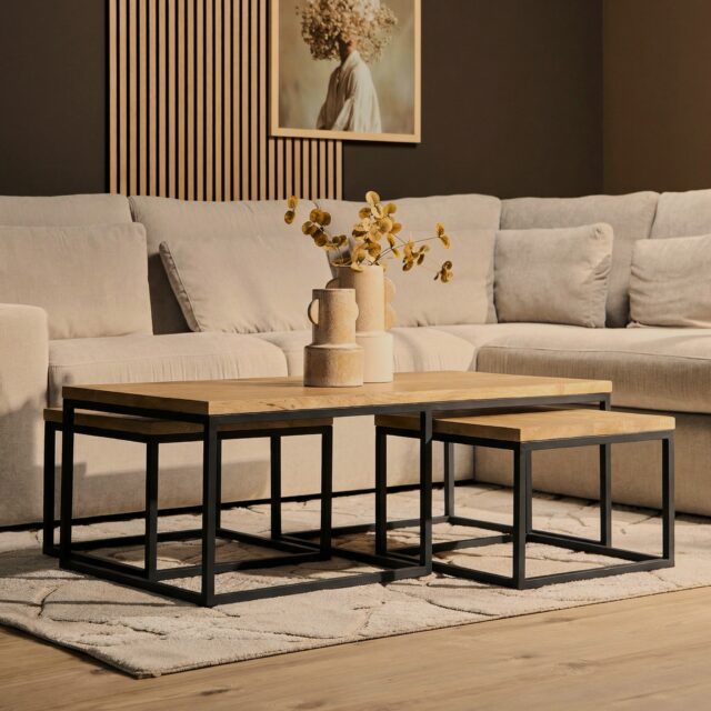 Starfurn Salontafel set Dakota Naturel Mangohout 120 cm