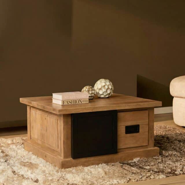 Starfurn Vierkante Salontafel Noa Naturel Mangohout 80 cm