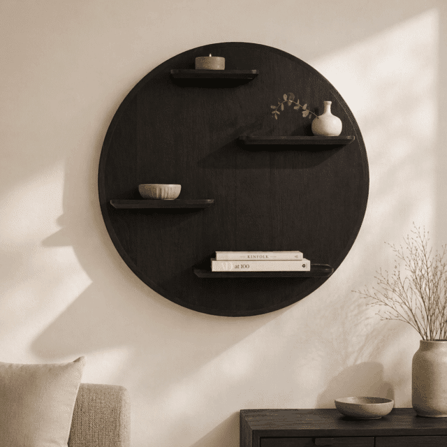 Starfurn wandrek Lena 75 cm rond bruin mangohout