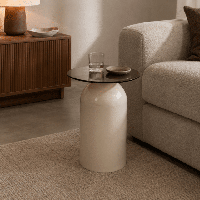 By Boo Bijzettafel Irona Beige 39 5 215 39 5 215 52 Cm Glas