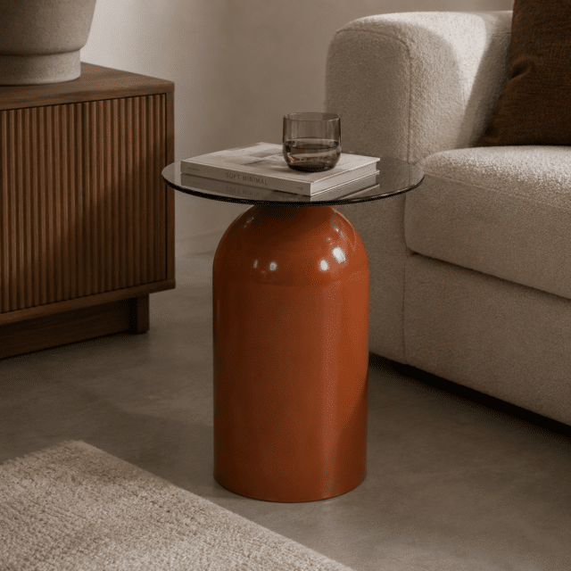 By Boo Bijzettafel Irona Caramel 39 5 215 39 5 215 52 Cm Glas