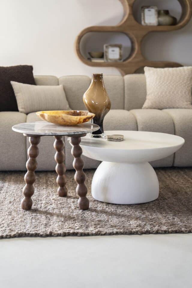 By-Boo salontafel Canto off white 70x70x36 cm metaal