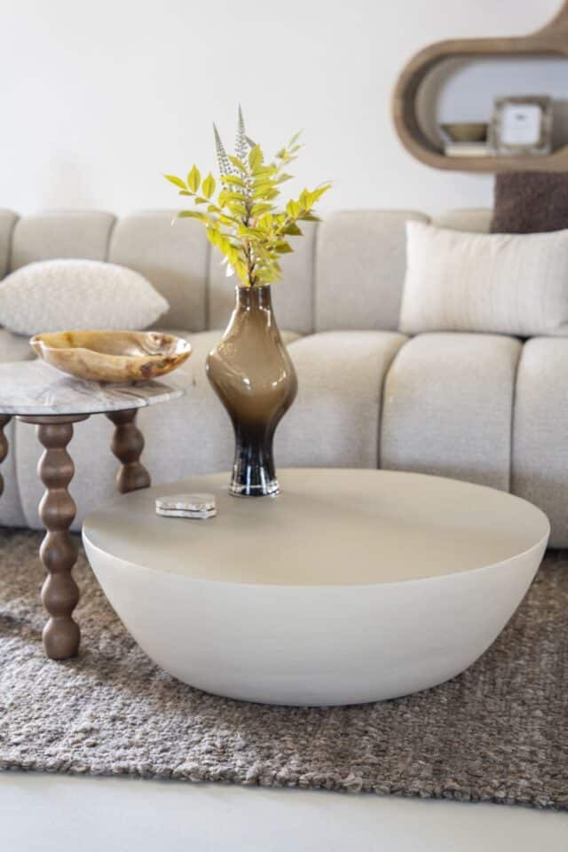 By-Boo salontafel Canto taupe 80x80x25 cm metaal
