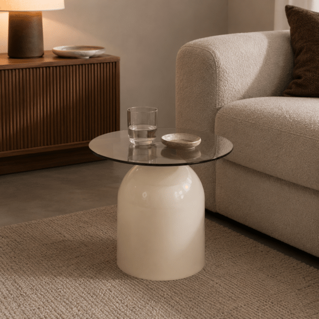 By Boo Salontafel Irona Beige 50x50x40 Cm Glas