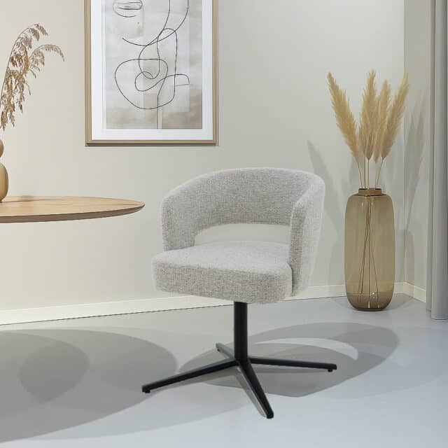 Livingfurn eetkamerstoel Isabel draaibaar beige