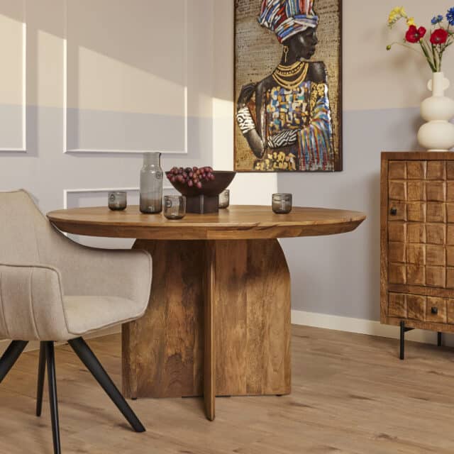Starfurn Ronde eettafel Tense Naturel Mangohout 150 cm